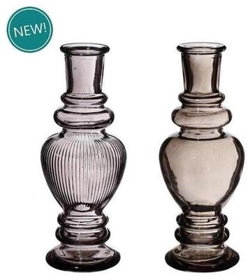 Gekleurd glazen flesje venice vaasje kandelaar grey ø5,7 cm, Hobby en Vrije tijd, Nieuw