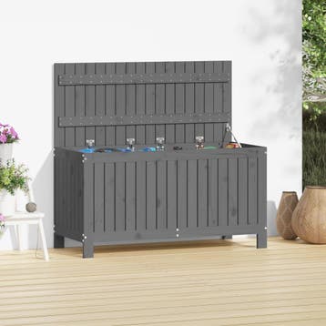vidaXL Tuinbox 115x49x60 cm massief grenenhout grijs, Verzenden