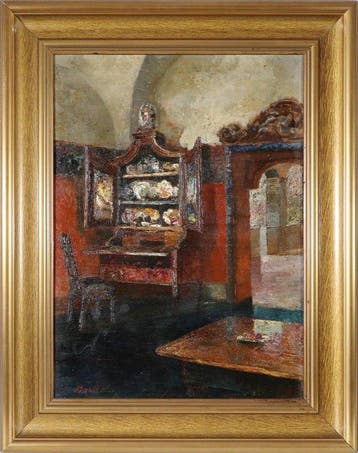 Paul Barthel (1862-1933) - Interieur mit Blick in