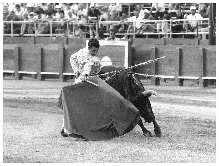Hubertus Hierl (1940) - Stierkampf in Fréjus (7.8.1966) -, Antiek en Kunst, Kunst | Designobjecten