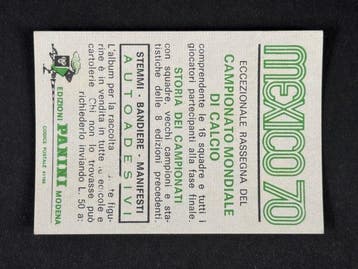 1970 Panini Mexico 70 World Cup, - England: team - 1 Card -, Nieuw