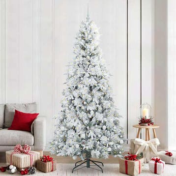 vidaXL Kunstmatige Hinged Kerstboom met 300 LED Wit 240 cm, Verzenden, Nieuw