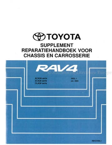 2003 TOYOTA RAV4 CHASSIS EN CARROSSERIE WERKPLAATSHANDBOEK
