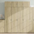 vidaXL Opbergkast 80x42,5x225 cm bewerkt hout sonoma, Verzenden, Nieuw