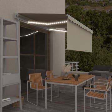 vidaXL Luifel automatisch rolgordijn LED windsensor 3,5x2,5, Verzenden, Nieuw