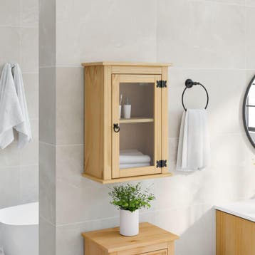 vidaXL Badkamerwandkast Corona 45x27x64,5 cm massief, Verzenden