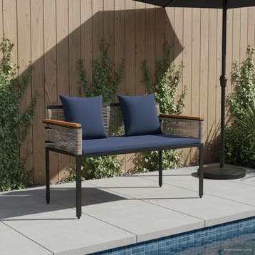 vidaXL Tuinbank 2 -Seater 117 x 54 x 74.5 cm poly rattan, Tuin en Terras, Verzenden, Nieuw