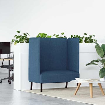 vidaXL Hoog rugbank / zetel 101cm Blauw Stof, Huis en Inrichting, Verzenden, Nieuw
