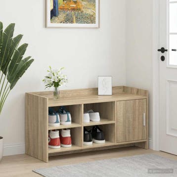 vidaXL Schoenenkast Sonoma Eiken 100 x 39,5 x 51 cm Bewerkt, Verzenden