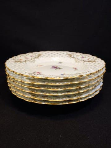 Meissen - Bord (6) - Ø 21,2 cm 6er Set antike