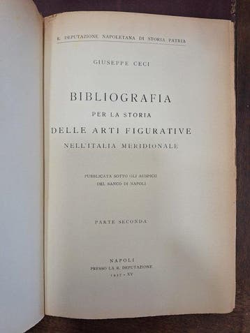 Giuseppe Ceci - Bibliografia per la storia delle arti