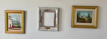 Lijst (3) - Walnoot - , jaren 1960-70, 35x40 cm