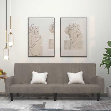 vidaXL Slaapbank / zetel 2-zits fluweel lichtgrijs, Verzenden, Nieuw