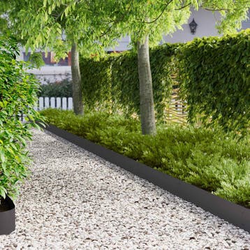 vidaXL Gazonrand 10 st 103 x 20 cm Staal Zwart, Tuin en Terras, Verzenden, Nieuw