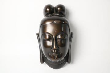 Amida Nyorai – Masque mural en bronze du Bouddha méditant -, Antiquités & Art