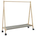 vidaXL Kledingrek met schappen en wielen 106x34x106,5 cm, Verzenden