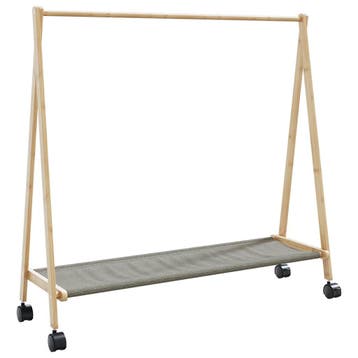 vidaXL Kledingrek met schappen en wielen 106x34x106,5 cm, Verzenden, Nieuw