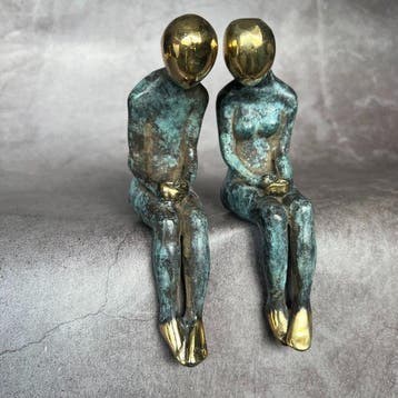 sculptuur, NO RESERVE PRICE - High quality, Bronze Sitting