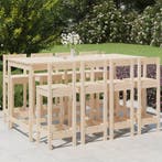 vidaXL 9-delige Barset massief grenenhout, Tuin en Terras, Verzenden, Nieuw
