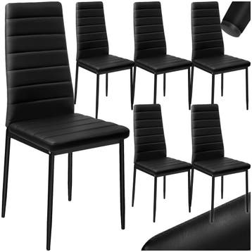 Eetkamerstoelen, kunstleer - zwart, Set van 6, Huis en Inrichting, Verzenden, Nieuw