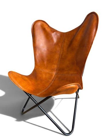 Fauteuil - chaise papillon - Cuir, Métal - Chaise papillon -