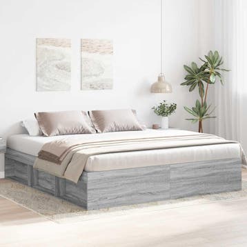 vidaXL Bedframe grijs sonoma eikenkleurig 180x200 cm Super, Verzenden, Nieuw