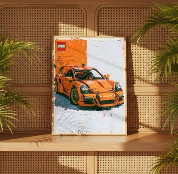 EGO - GT3 RS Brick Edition - 1/5 SIGNÉE COA - 40x60 cm, Kinderen en Baby's, Speelgoed | Duplo en Lego, Nieuw