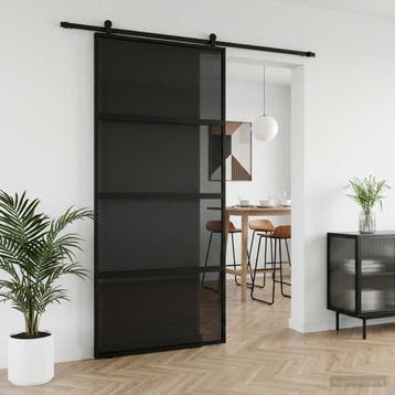 vidaXL Schuifdeur 102.5 x 205 cm Gehard glas en aluminium, Verzenden, Nieuw