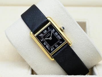 Cartier Tank Vermeil Year 1981 (Box & Papers), Handtassen en Accessoires, Horloges | Dames, Overige merken, Leer, Polshorloge