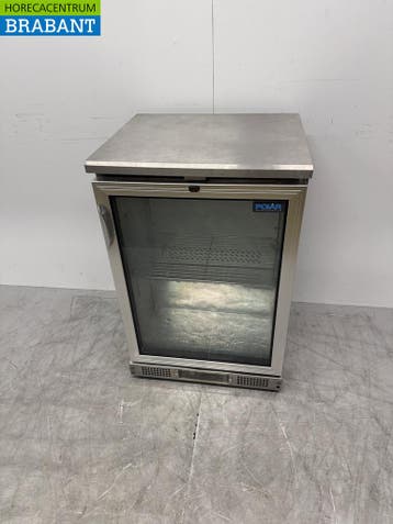 Réfrigérateur Polar en acier inoxydable à porte vitrée 200, Verzenden