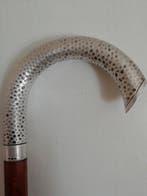 Wandelstok - mahoniehout en zilver 800 - zilver 800 gehamerd, Antiek en Kunst
