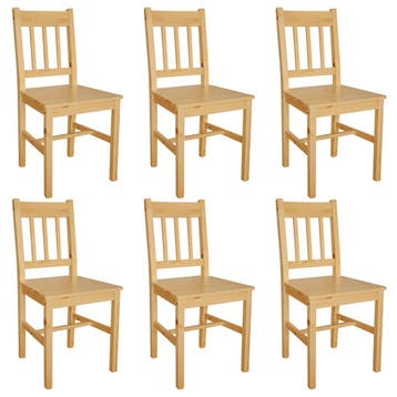 vidaXL Eetkamerstoelen 6 st grenenhout, Verzenden, Nieuw