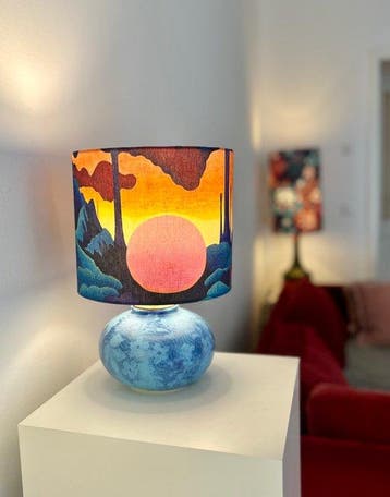 Scheurich - Lampe de table - Céramique, Laiton, Coton -, Nieuw