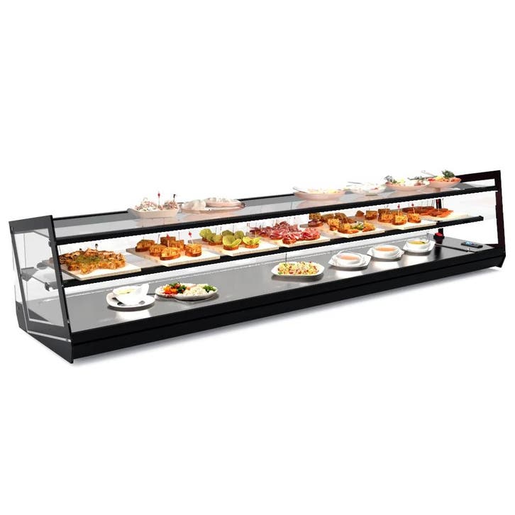 Tapasvitrine | KUBE | Zwart | +2°C/+6°C | Statisch | 2, Zakelijke goederen, Horeca | Keukenapparatuur, Nieuw in verpakking, Verzenden