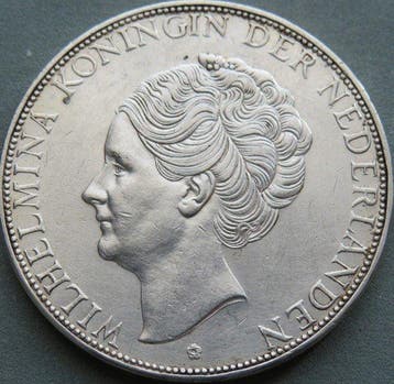 Nederland. Wilhelmina. 2 1/2 Gulden 1938b Grof Haar (Zonder, Timbres & Monnaies, Monnaies | Pays-Bas