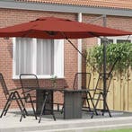 vidaXL Roma Parasol Rood 286 x 284 x 265 cm Aluminium en, Verzenden, Nieuw