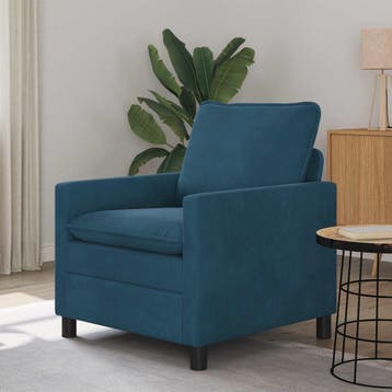 vidaXL bank / zetel Blauw 76 x 81 x 87,5 cm Fluweel, Verzenden