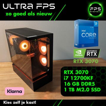 Game PC i7 12700KF – RTX 3070 – 16GB – 1 TB m2.0 SSD, I7 12700KF Nieuw, Verzenden, Virtual Reality, Refurbished