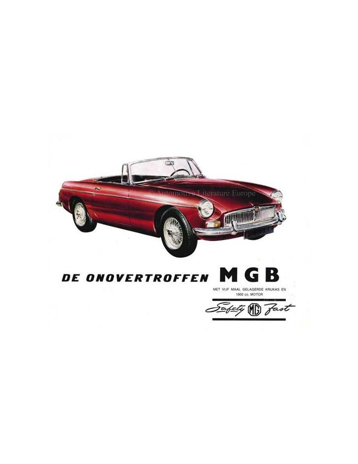 1967 MG MGB BROCHURE NEDERLANDS, Livres, Autos | Brochures & Magazines, Enlèvement ou Envoi
