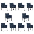 Set van 10 Leren eetkamerstoelen Desire - Toledo Kobalt, Ophalen of Verzenden