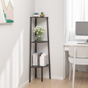 vidaXL Hoekkastje met 3 schappen 45,5x31,5x120 cm zwart, Huis en Inrichting, Kasten | Boekenkasten, Verzenden, Nieuw