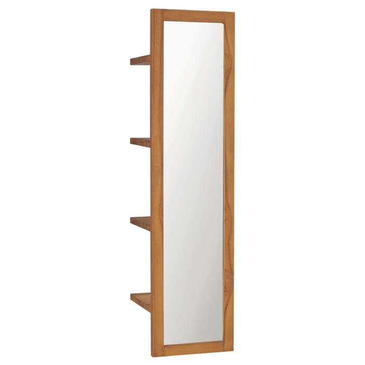 vidaXL Wandspiegel met schappen 30x30x120 cm massief, Maison & Meubles, Accessoires pour la Maison | Miroirs, Envoi