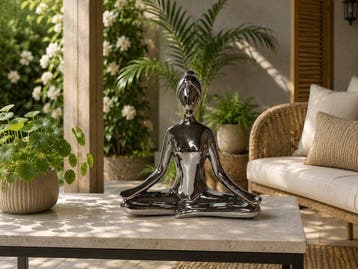 Statue, ceramic statue of Yoga Lady - 31 cm - Céramique