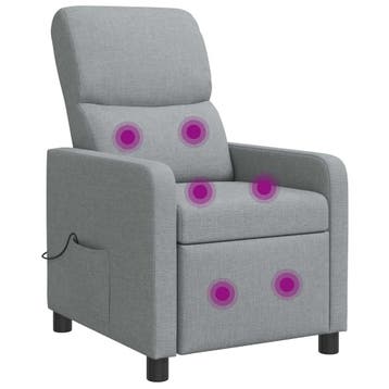 vidaXL Massage Relaxstoel Lichtgrijs Stof, Verzenden