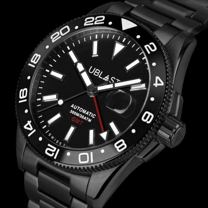 Ublast - Royal GMT Professional - UBRGB44BK - Automatic, Handtassen en Accessoires, Horloges | Heren