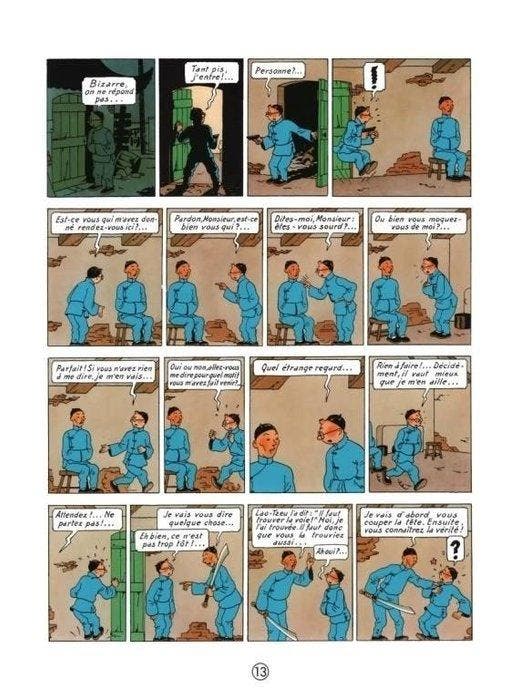 Tintin - Plaque dimpression métallique - Le Lotus bleu -, Livres, BD