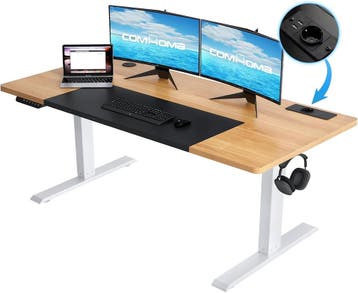 COMHOMA In hoogte verstelbaar bureau, 140 x 60 cm, met USB-a, Verzenden, Nieuw
