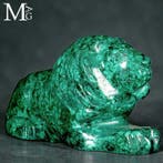 Sculptures en malachite - Lion en malachite : La Majesté de, Collections, Minéraux & Fossiles