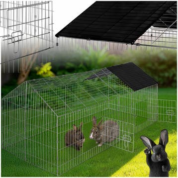 Konijnenren met zonnescherm - zwart, Verzenden, Nieuw