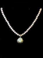 Pierre de lune et quartz rose Collier en argent sterling 925